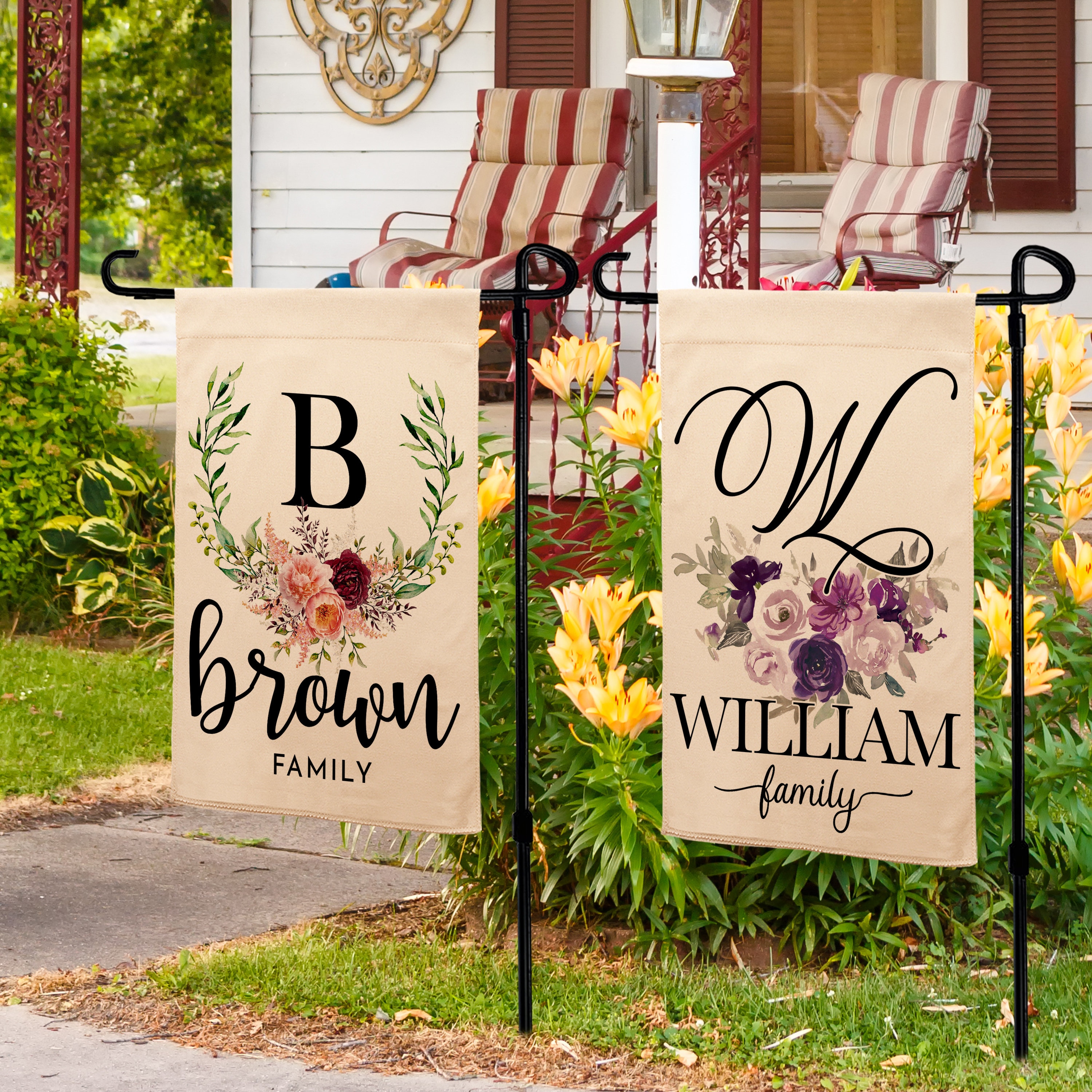 Personalized Garden Flag, Custom Garden Flag, Outdoor Yard Flags