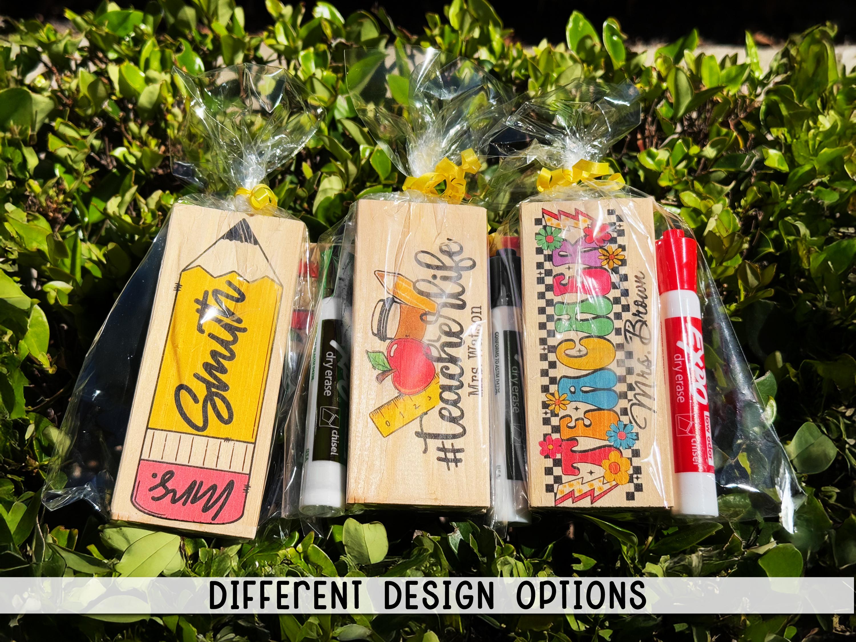 Personalized Teacher Whiteboard Eraser, Custom Teacher Appreciation Gifts, Chalkboard Eraser with Marker, Preschool Teacher Name gifts