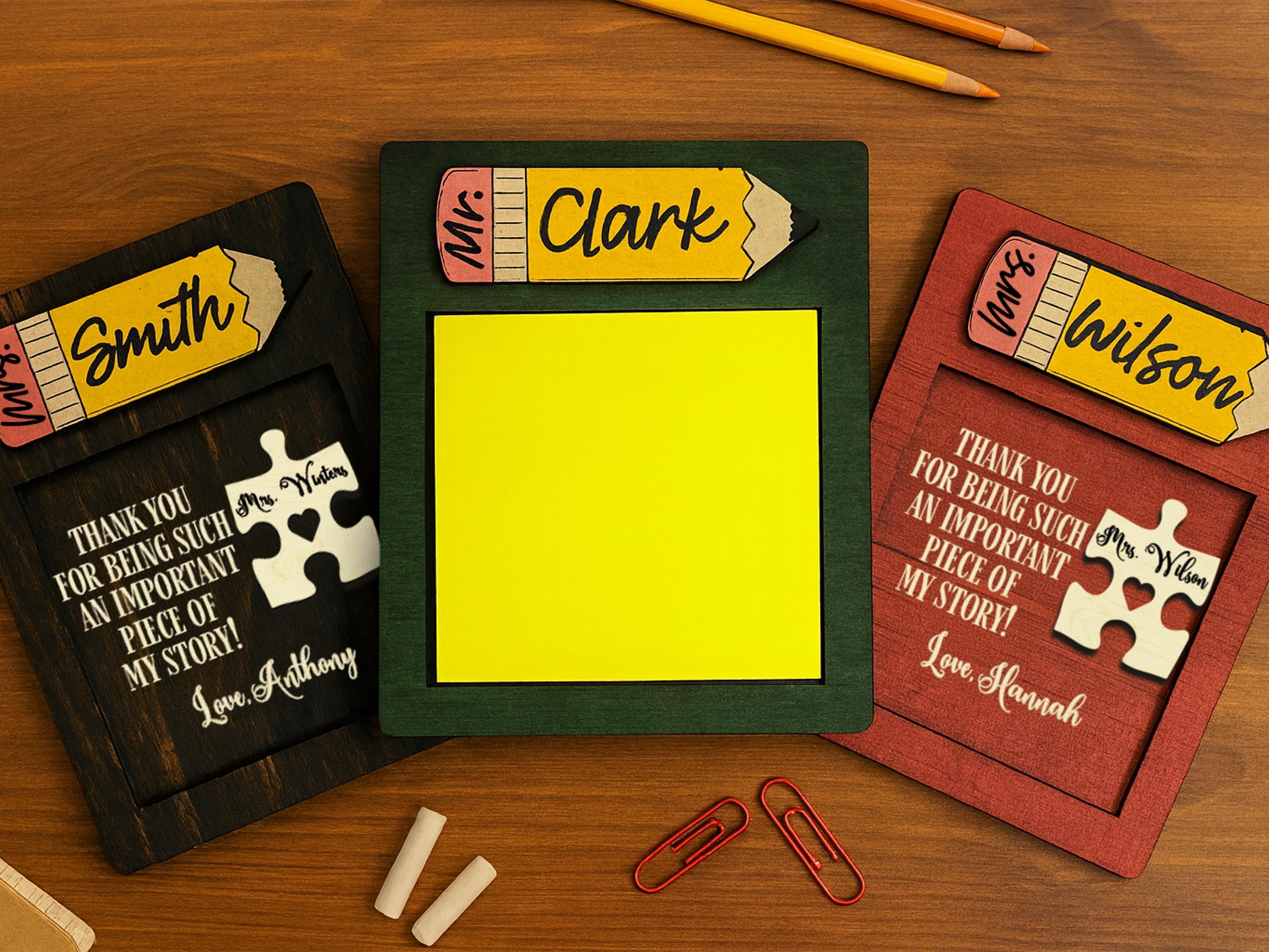 Personalized Teacher Note Pad Holder, Custom Teacher Appreciation Gift ...