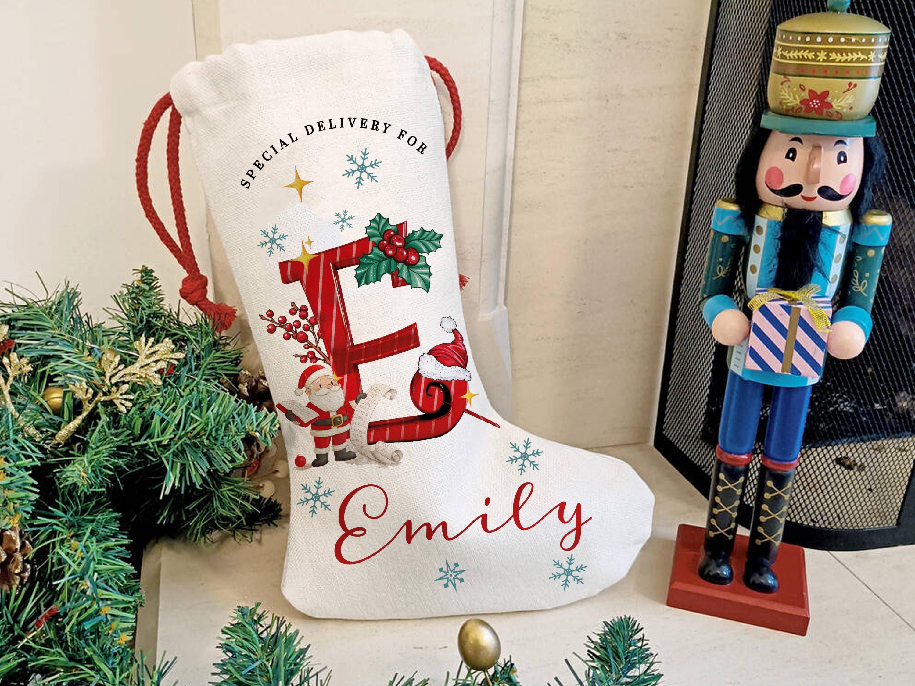 Christmas Santa Stocking, Custom Christmas Stocking, Special Delivery Kids Stocking for Christmas, Personalized Christmas Family Stocking