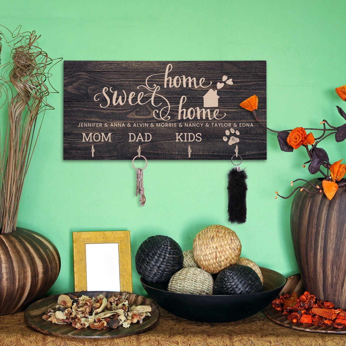 Personalized Wood Key Hanger for Wall New Home Décor Gift for Etsy