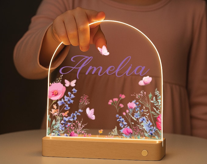 Personalized Night Light for Kids, Custom Name Lamp for Kids Room Decor Nursery, Dinosaur Ballerina Kids Christmas Birthday Baby Shower Gift