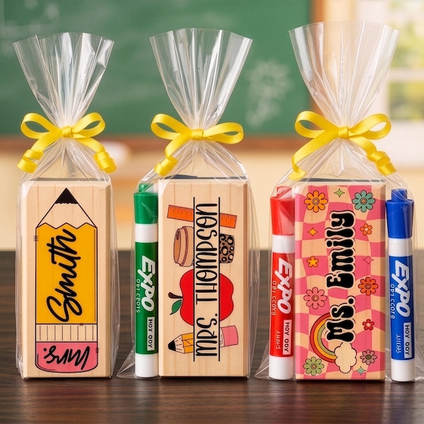 Borrador de pizarra personalizado para maestros, regalos personalizados de agradecimiento para maestros, borrador de pizarra con marcador, regalos con nombre para maestros de preescolar