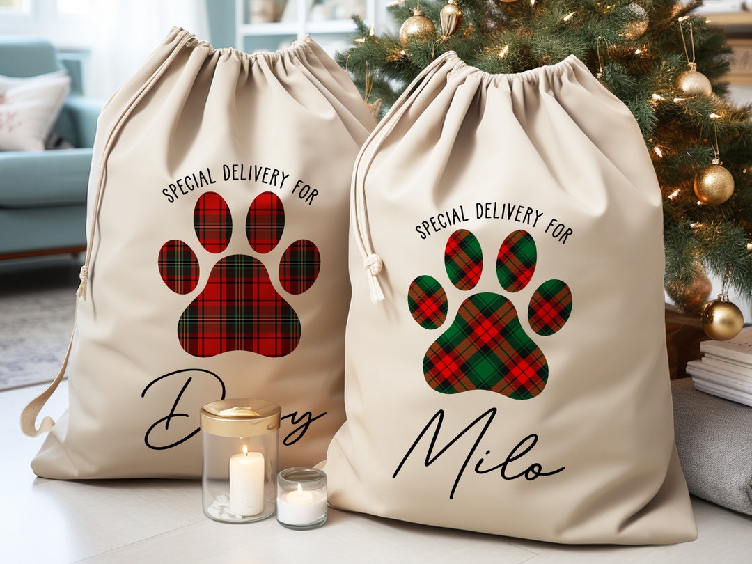 Personalized Christmas Gift Sack for Christmas, Custom Large Santa Sack Bags, Custom Pet Gift