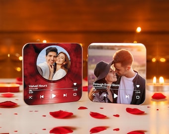 Custom Music Fridge Magnets Personalized Song Magnets That Can Plays Music Anniversary Gifts Valentine Gif For Him, Christmas Photo Magnets