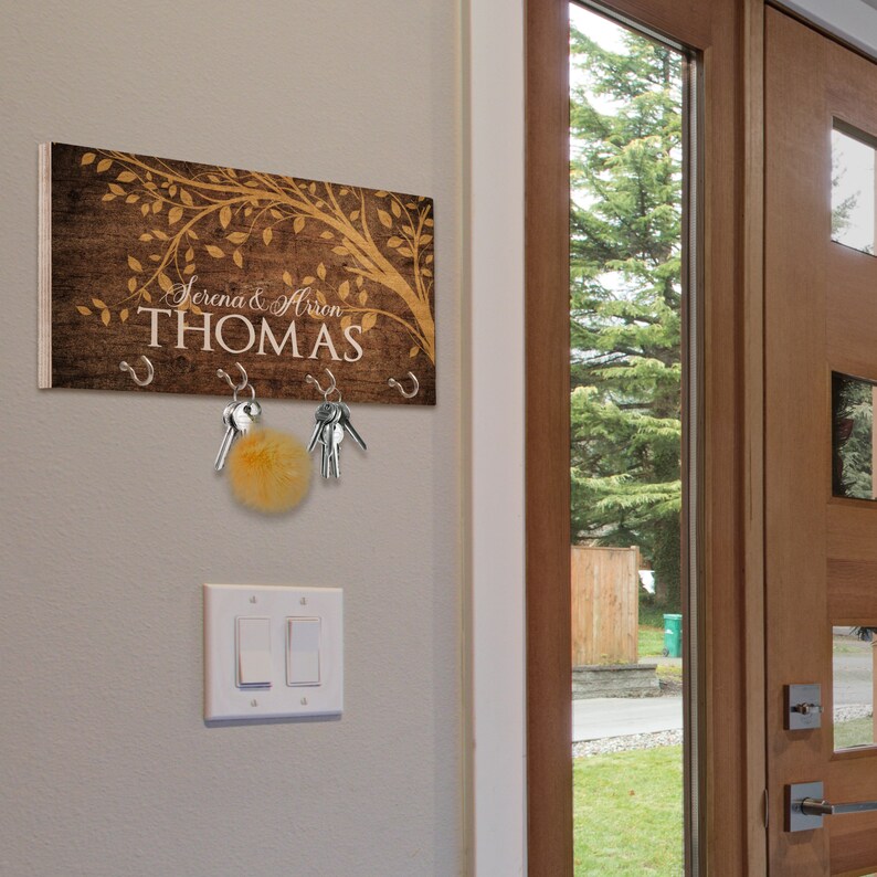 Personalized Wood Key Hanger for Wall New Home Décor Gift for Etsy