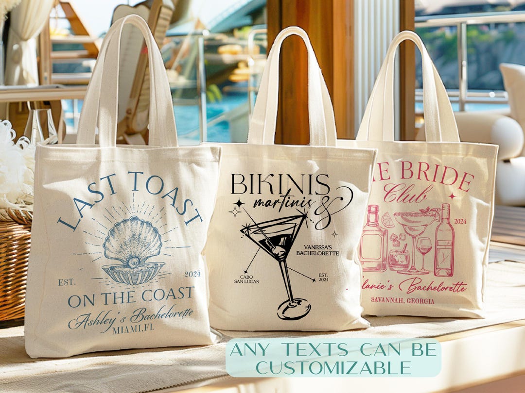 Bachelorette Bag, Beach Tote Bag for Girls Trip, Last Toast on the ...