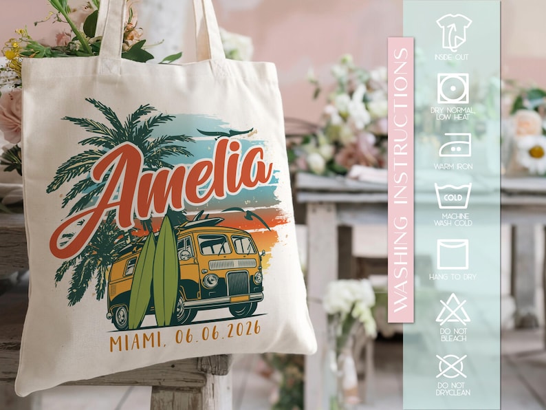 Beach Tote Bag for Girls, Custom Beach Bag, Bridesmaid Gift Bag, Bachelorette Gifts for Bridesmaid, Natural Canvas Tote Bag, Custom Tote Bag image 5