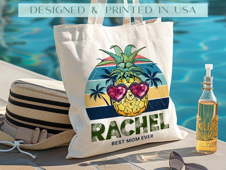 Beach Tote Bag for Girls, Custom Beach Bag, Bridesmaid Gift Bag, Bachelorette Gifts for Bridesmaid, Natural Canvas Tote Bag, Custom Tote Bag image 8