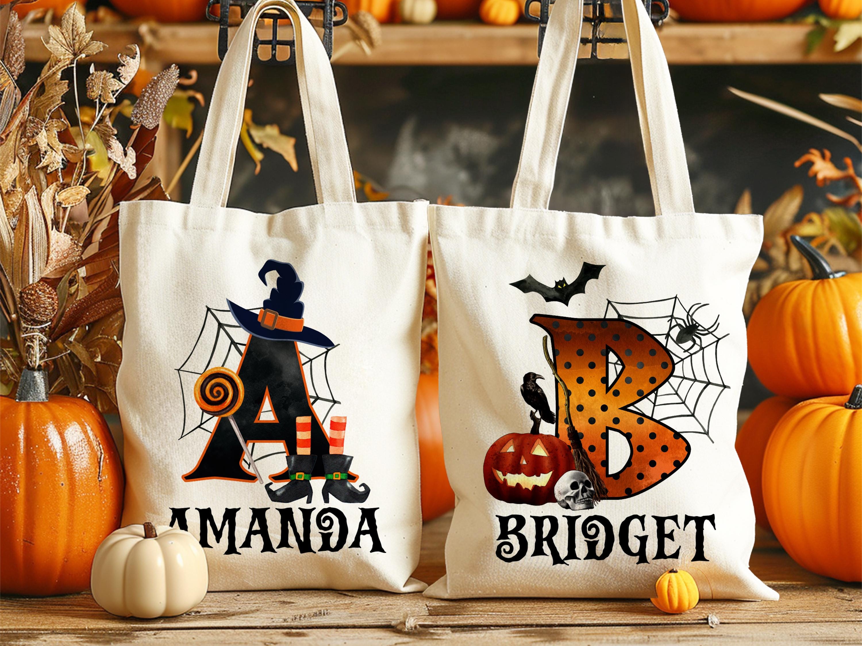 VOOVA & MOVAS Halloween Trick Or Treat Bags - 3 Pack Canvas Tote Bags, 11x13 Inches, Reusable For Candy & Shopping - View #10