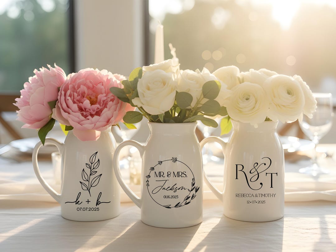 Wedding Gift for Newlywed Personalized, Ceramic Wedding Flower
