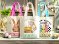 Easter Bunny Gift Bag for Kids, Custom Easter Egg Hunt Bag, Custom Bunny Bag, Easter Bag with Name, Easter Name Bag, Kids Easter Basket