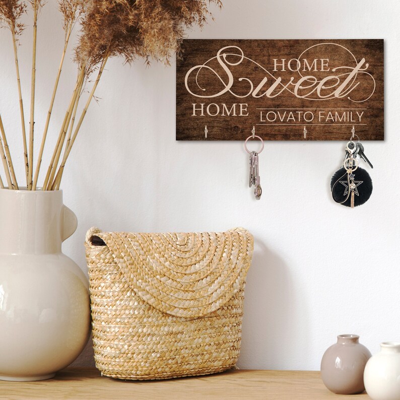 Personalized Wood Key Hanger for Wall New Home Décor Gift for Etsy