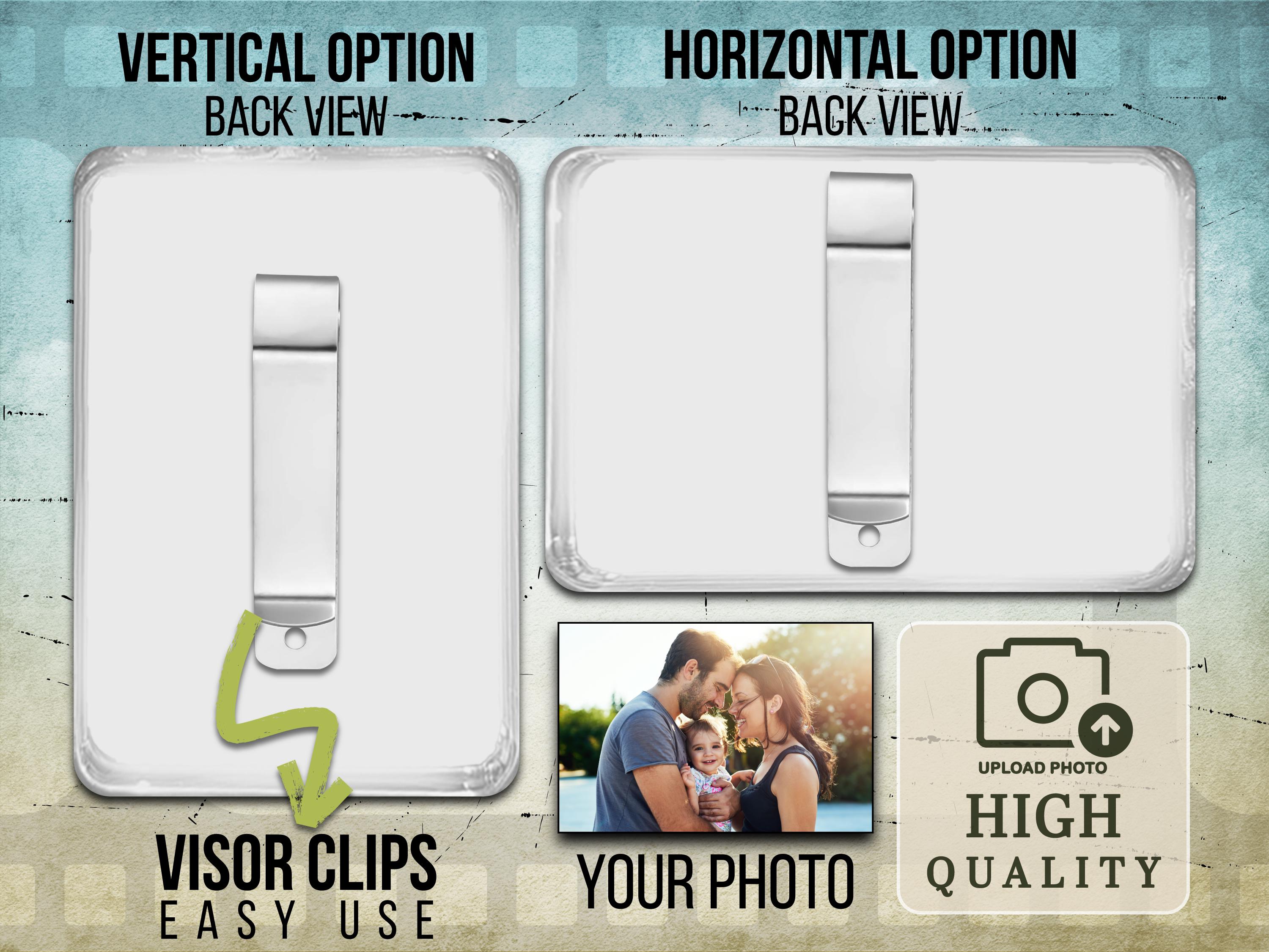 Custom Photo Car Visor Clip, Custom Sun Visor Clip, Personalized Photo Car Decoration, Photo Gift for Valentine Couple Gift For Christmas