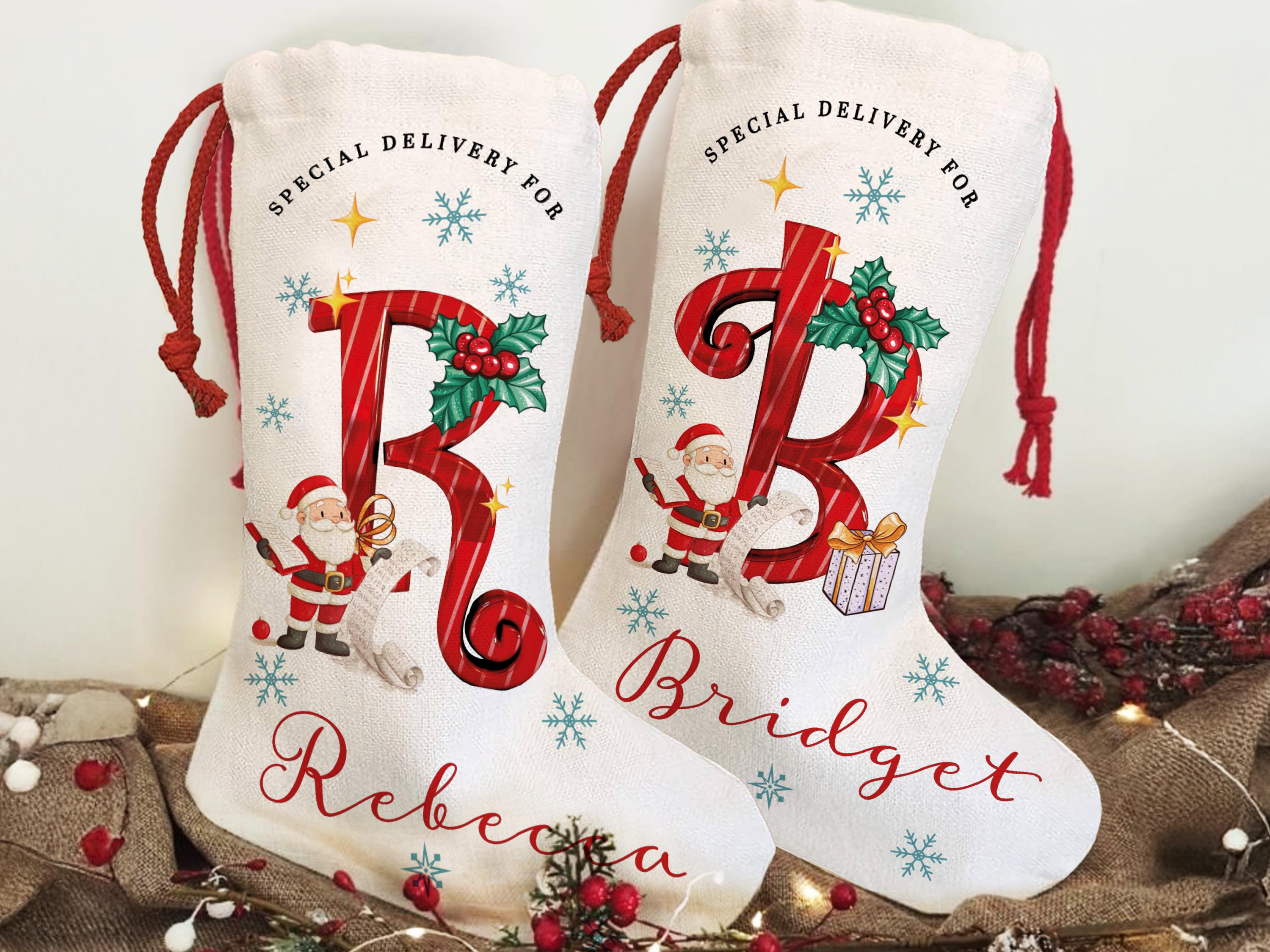 Christmas Santa Stocking, Custom Christmas Stocking, Special Delivery Kids Stocking for Christmas, Personalized Christmas Family Stocking