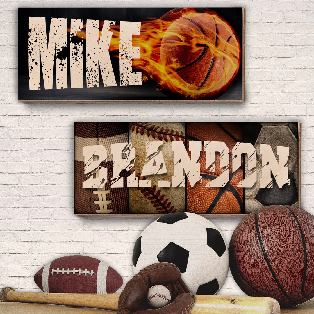 Personalized Sport Wood Sign, Custom Baseball Name Sign, Sport Team