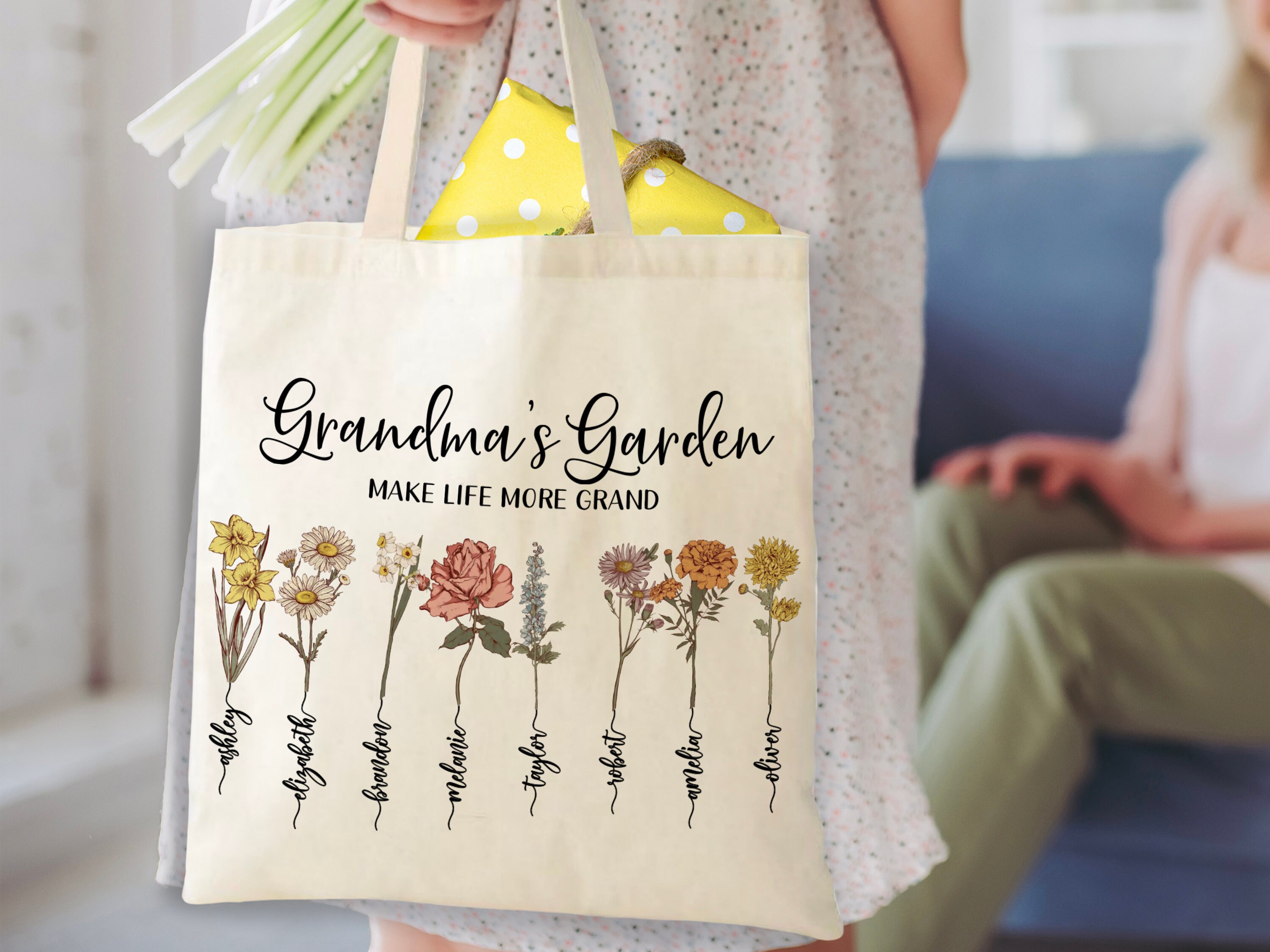 Grandma Gift, Personalized Gifts for Mom, Custom Grandmas Garden