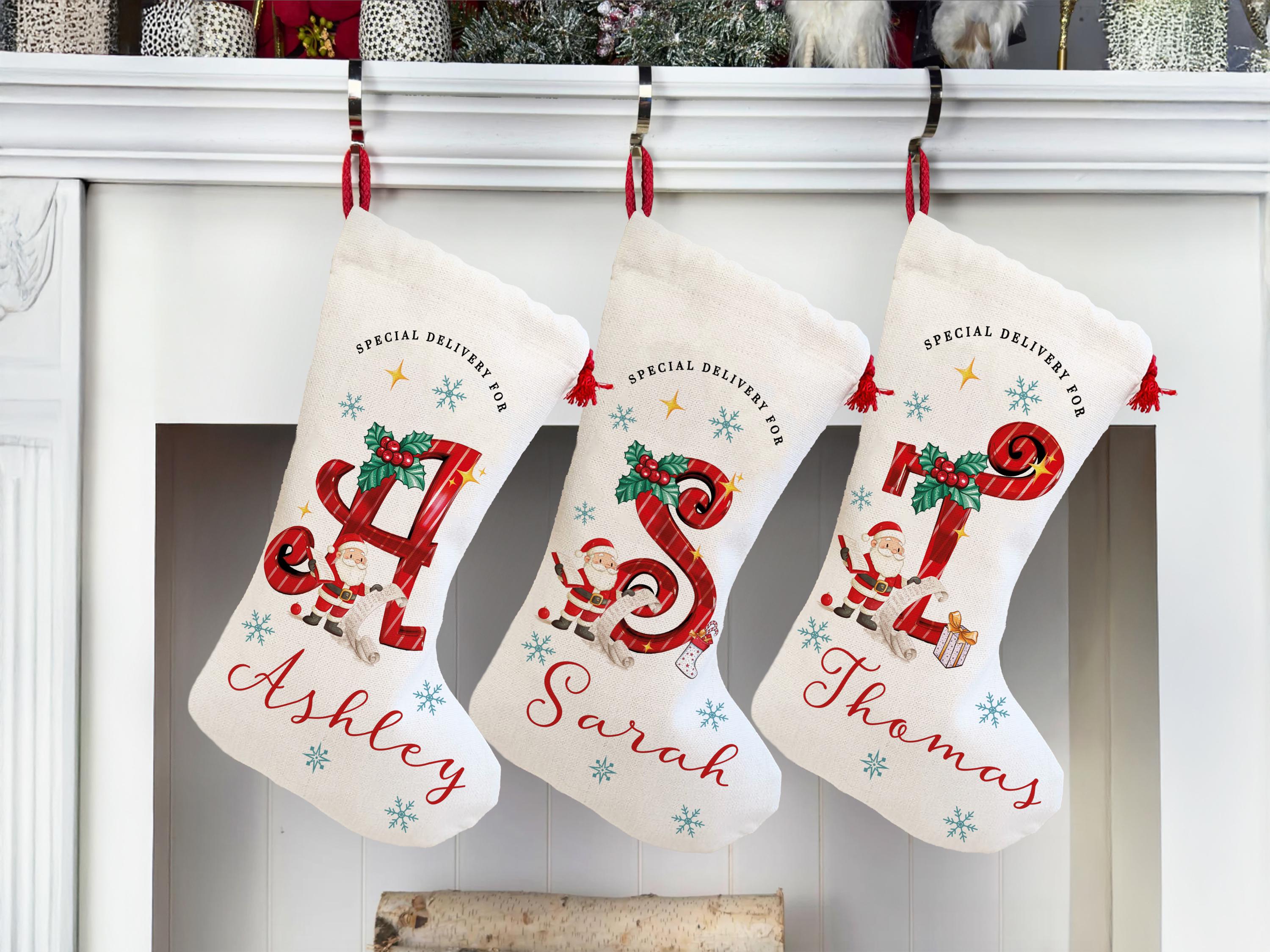 Christmas Santa Stocking, Custom Christmas Stocking, Special Delivery Kids Stocking for Christmas, Personalized Christmas Family Stocking