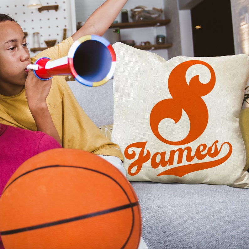Personalized Sports Throw Pillow Cover Décor W/number & Name Etsy