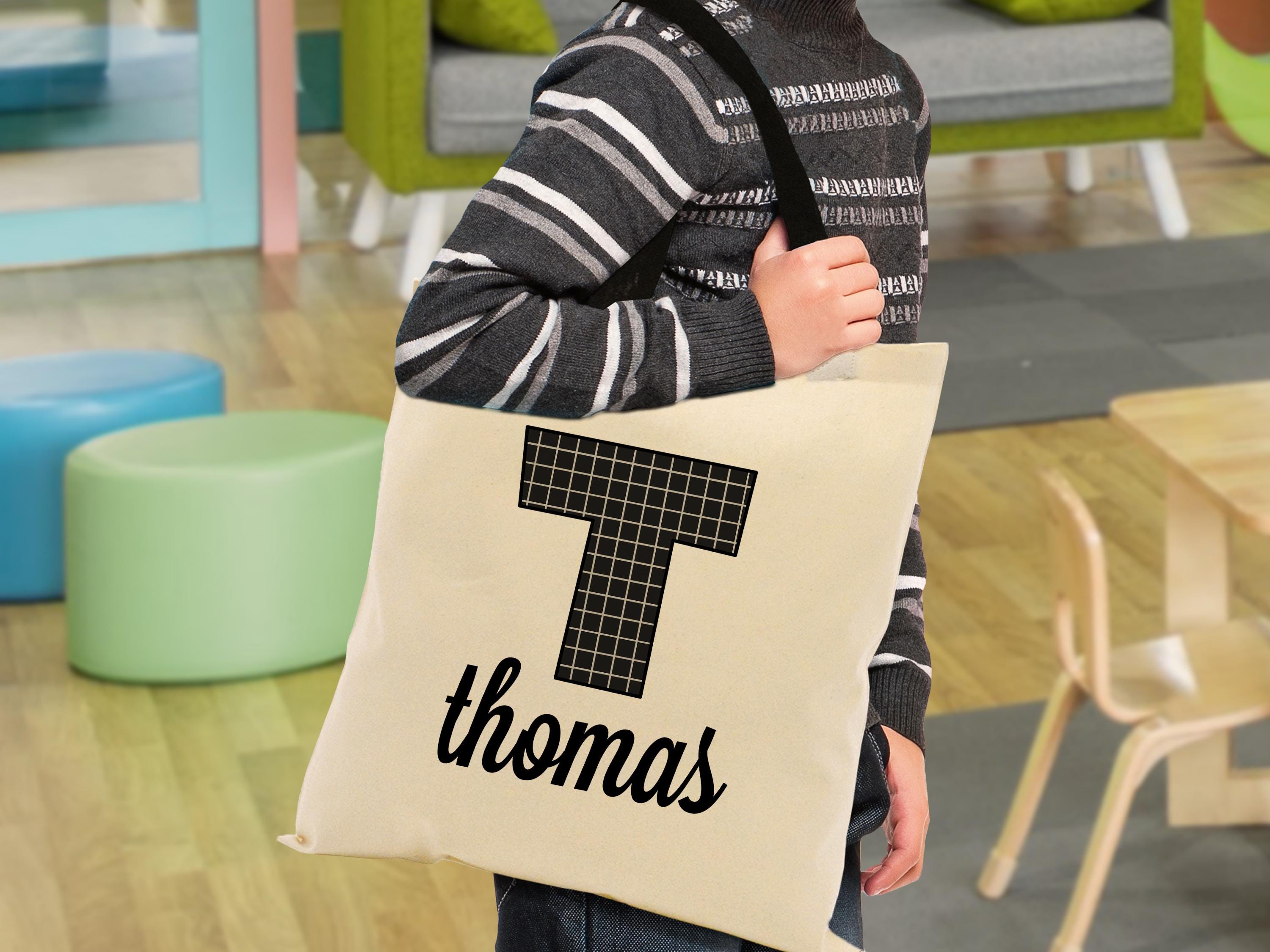 Personalized Kids Name Tote Bag Library Tote for Kids Children