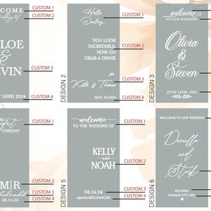 Welcome Wedding Sign, Vinyl Mirror Decal, Custom Wedding Decor, Welcome Engagement Party Mirror Decal for Wedding, Reception Welcome Sign image 8