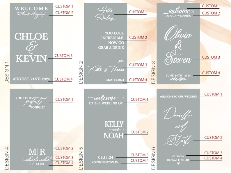 Welcome Wedding Sign, Vinyl Mirror Decal, Custom Wedding Decor, Welcome Engagement Party Mirror Decal for Wedding, Reception Welcome Sign image 8