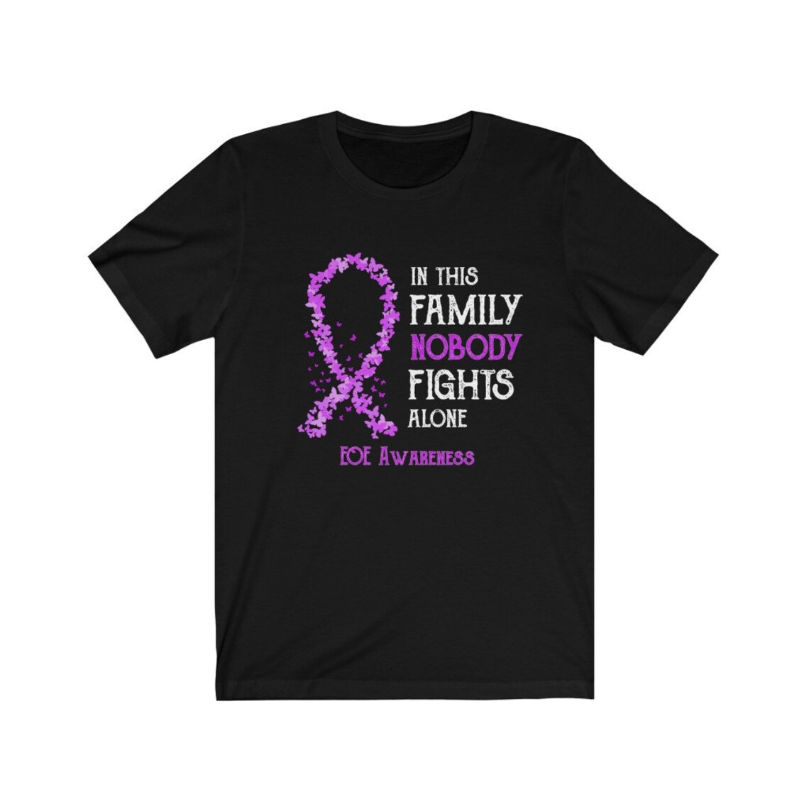 EOE Awareness Nobody Fights Alone Unisex Jersey Shirt Etsy