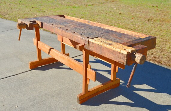 Antique 19th Century English Carpenter s Work Bench pickup Only in NC Table Island or Desk Elm Pine Great Patina Etsy Australia