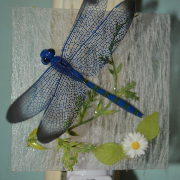 ETSY BEST SELLER NL90  3D Flying Blue Dragonfly Night Light Nightlight