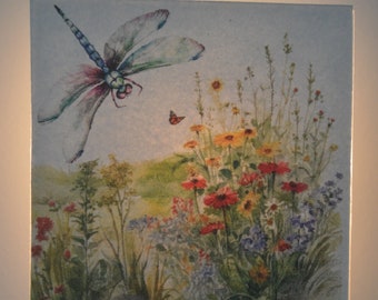 ETSY BEST SELLER NL125 Dragonfly in Field of Wildflowers Meadow Garden Night Light Nightlight