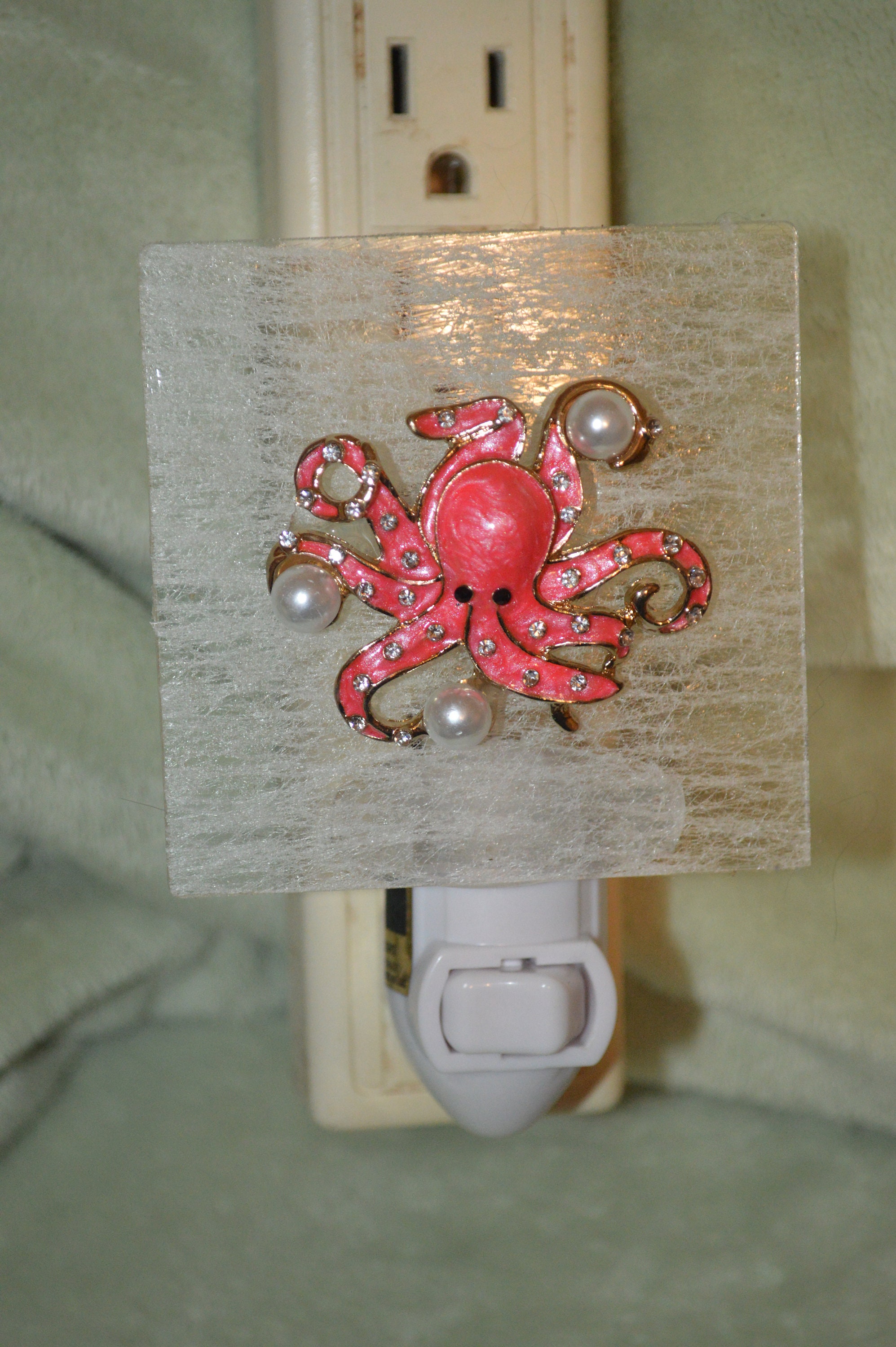 Crystal Rhinestone Bling Octopus Night Light Nightlight Etsy