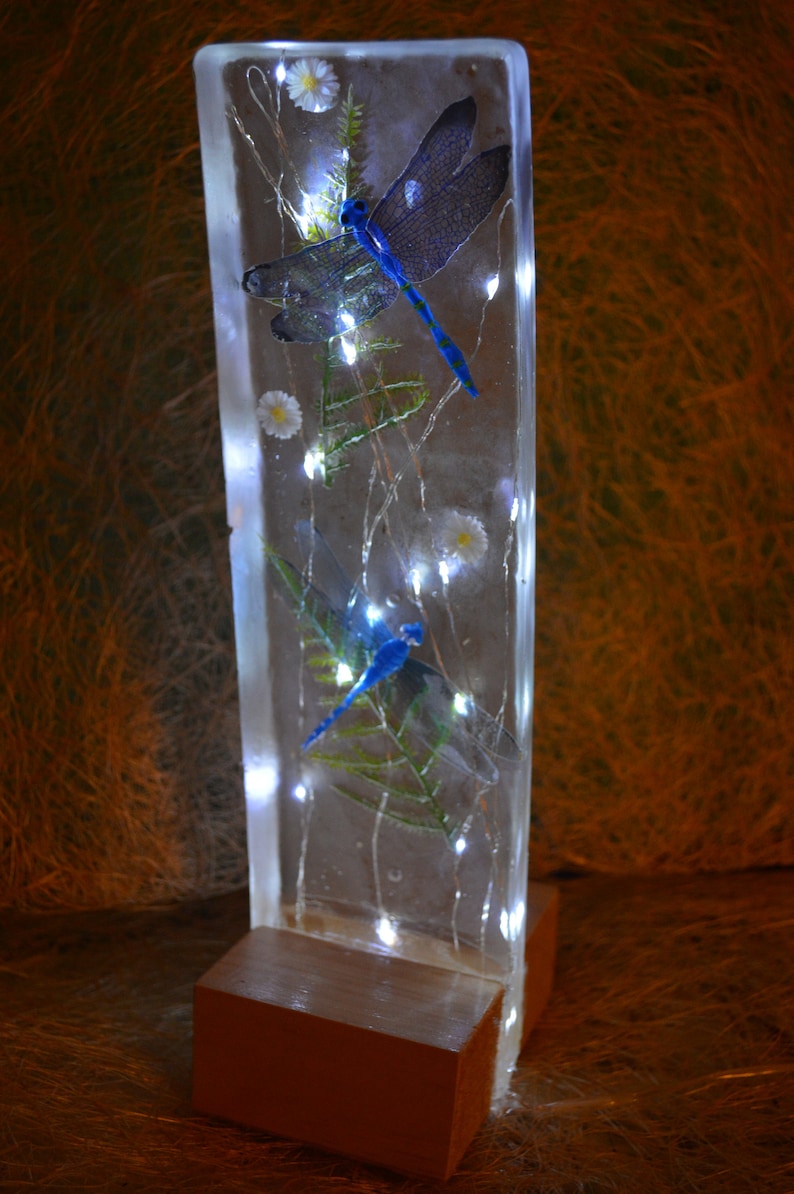 Epoxy Resin Dragonfly Sculpture Tower LED Fairy lights | Etsy