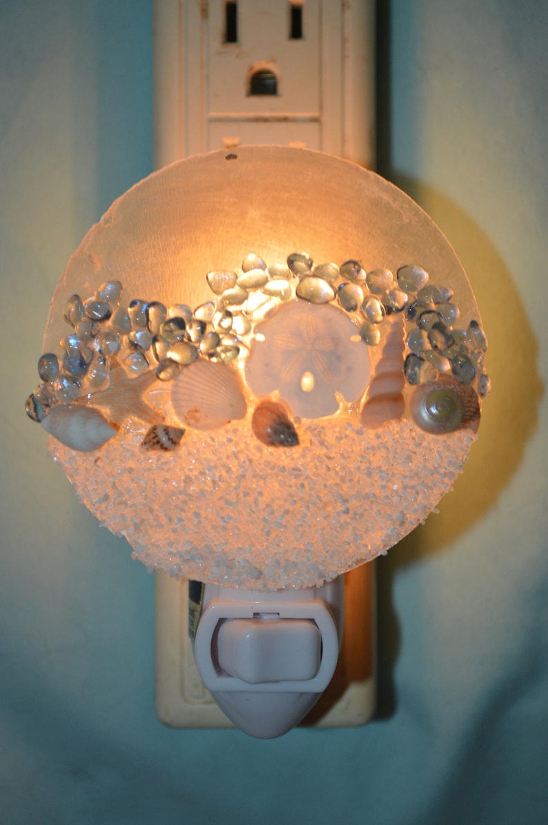 Coastal Starfish Sandollar and Seashell Night Light Nightlight Etsy