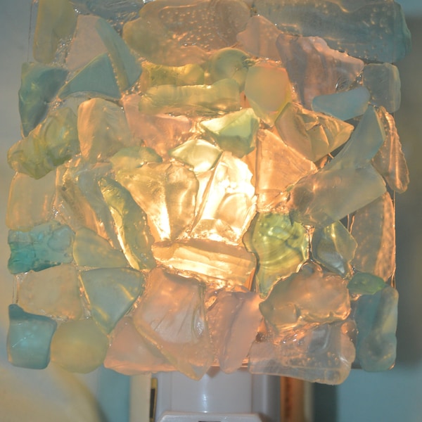 ETSY BEST SELLER NL5 Coastal Seaglass Sea glass Beach Glass Night Light Nightlight