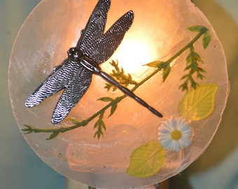 ETSY BEST SELLER NL95 Silver Metal Flying Dragonfly Night Light Nightlight