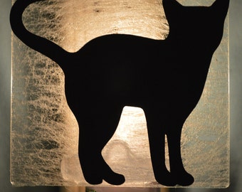 ETSY BEST SELLER NL83 Black Cat Kitten Feline Night light Nightlight