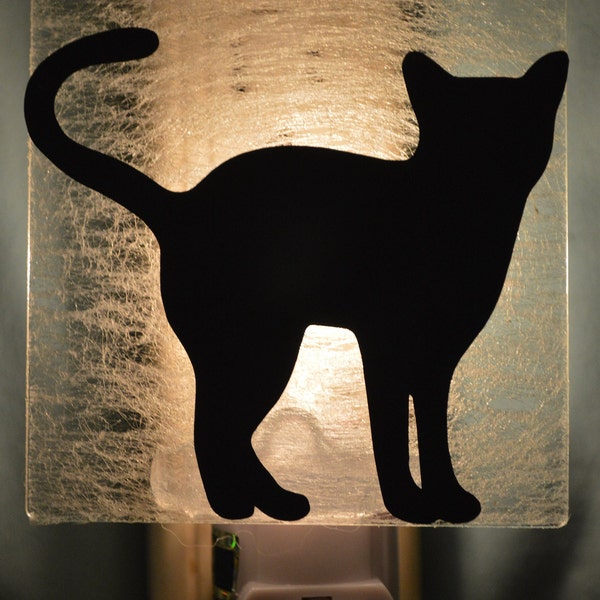 ETSY BEST SELLER NL83 Black Cat Kitten Feline Night light Nightlight