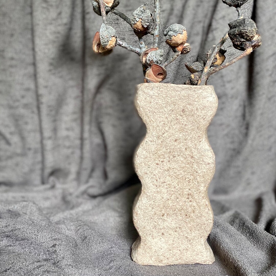 Stone Wave Paper Pulp Paper Mache Vase Etsy