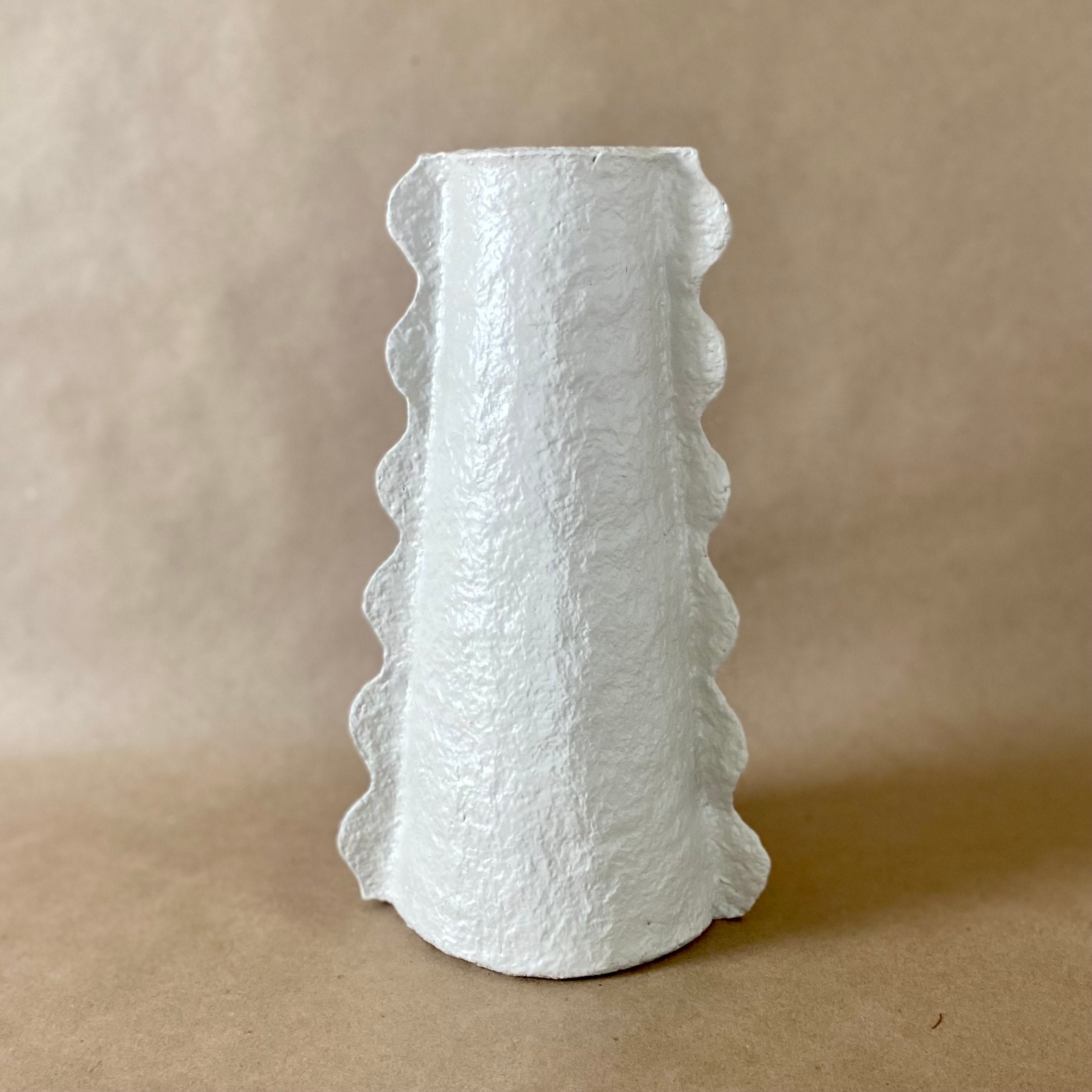 Scalloped Paper Pulp Paper Mache Vase - Etsy