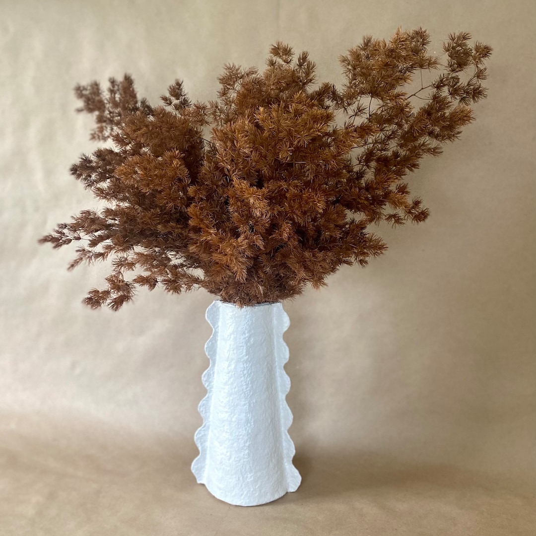Scalloped Paper Pulp Paper Mache Vase Etsy