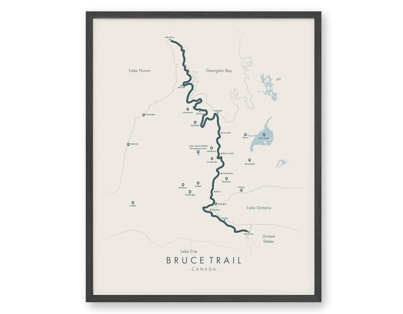 Bruce Trail Map Bruce Trail Poster Hiking Canada Poster Relive your Adventures Trail Map Art image 5