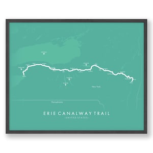 Erie Canalway Trail Poster | Erie Canalway Trail Karte | Fahrradwandbild | Erleben Sie Ihre Abenteuer | Wanderkarte Kunst