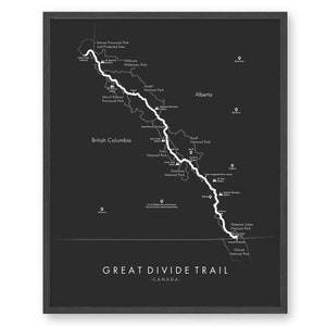 Great Divide Trail Kaart | Great Divide Trail Poster | Wandelen Canada Poster | Herbeleef je Avonturen | Trail Kaart Kunst