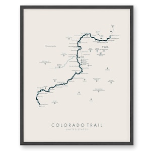 Affiche du sentier Colorado - West Collegiate | Carte du sentier Colorado - West Collegiate | De Denver à Durango Randonnée | Carte des sentiers Art