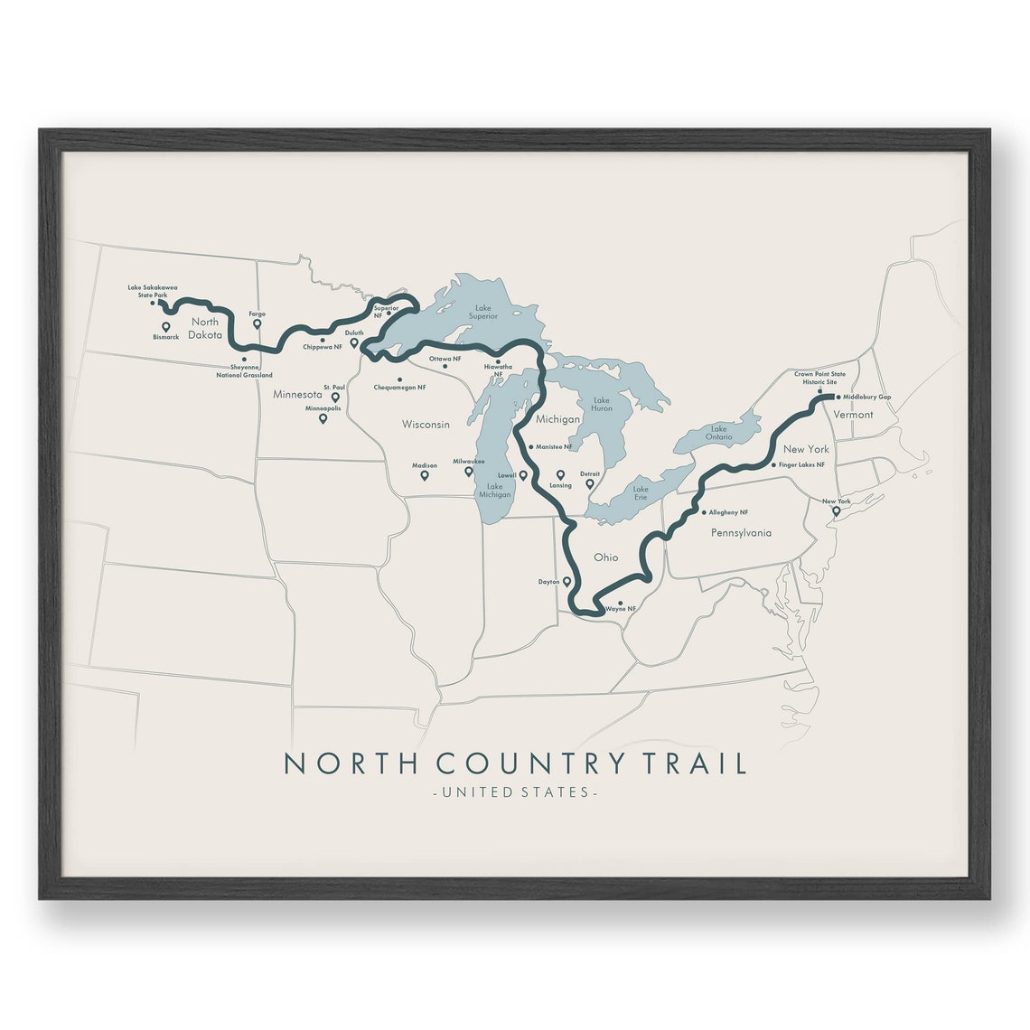 North County Trail Map North Country National Scenic Hiking - Etsy