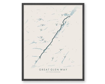 Great Glen Way Trail Map | Great Glen Way Hiking Poster | Hiking UK | Trail Map Art | Relive your Adventures