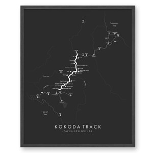 Kokoda Track Map | Kokoda Trail Poster | Papua New Guinea Poster ...