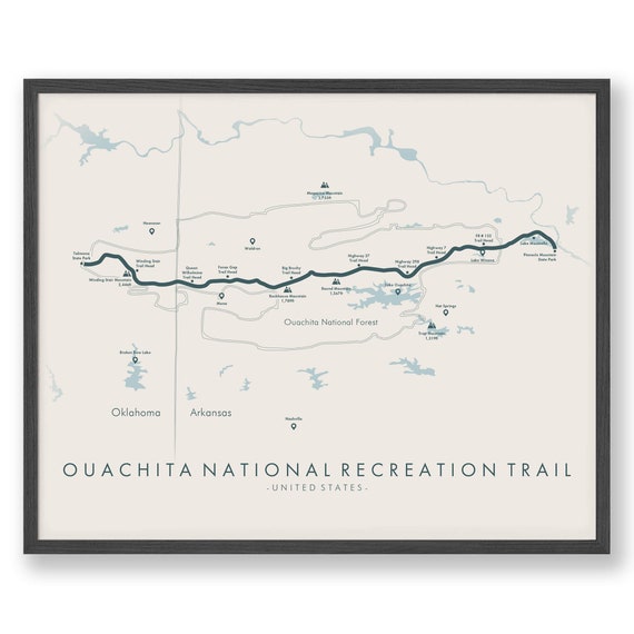 Mapa De Las Monta As De Ouachita Ouachita Mountains Lake Of The Il Jy81 