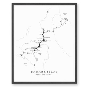 Kokoda Track Map | Kokoda Trail Poster | Papua New Guinea Poster ...
