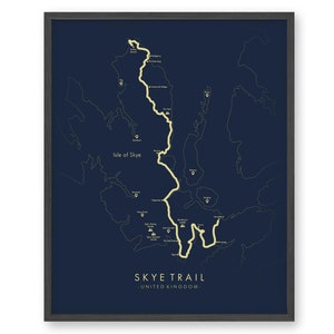 Skye Trail Map / Skye Trail Poster / Hiking Trails UK / Trail Map Art / Revive tus aventuras